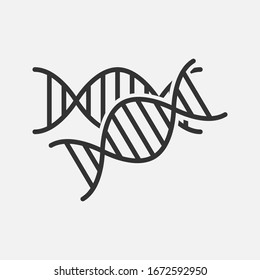 DNA icon vector. Modern simple flat dna sign isolated.