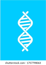 DNA icon vector. Modern simple flat life evolution sign isolated. helix logo isolated on blue background. Trendy vector biology gene symbol for website design. Logo chromosome illustration.