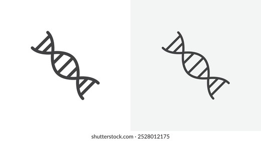 ícone do DNA ícone de vetor definido em preto-e-branco.