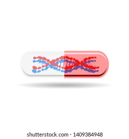 Dna icon vector. Sign, symbol, element. Biotechnology vector illustration. Health care. Chemistry addiction vector illustration. Dna helix icon.