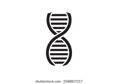 DNA icon vector silhouette isolated in white background
