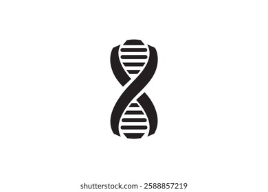 DNA icon vector silhouette isolated in white background