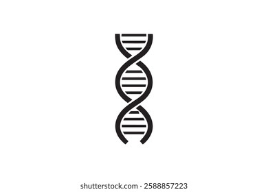 DNA icon vector silhouette isolated in white background