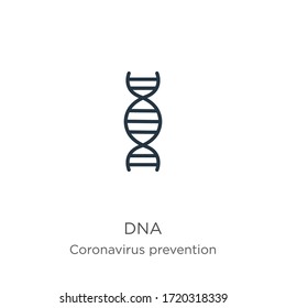 Dna icon vector. Trendy flat dna icon from Coronavirus Prevention collection isolated on white background. Vector illustration can be used for web and mobile graphic design, logo, eps10
