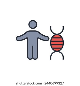 DNA icon. vector.Editable stroke.linear style sign for use web design,logo.Symbol illustration.