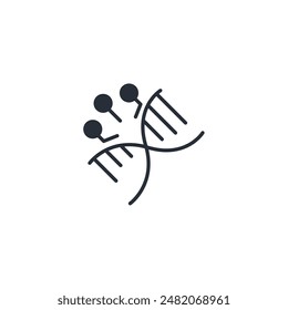 Dna icon. vector.Editable stroke.linear style sign for use web design,logo.Symbol illustration.