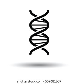 DNA icon. White background with shadow design. Vector illustration.