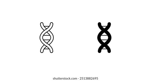 ícone do dna com fundo branco vetor stock ilustração