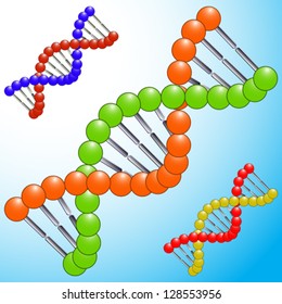 dna icons, abstract vector art illustration