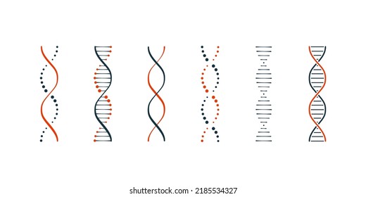 DNA icons set simple illustration