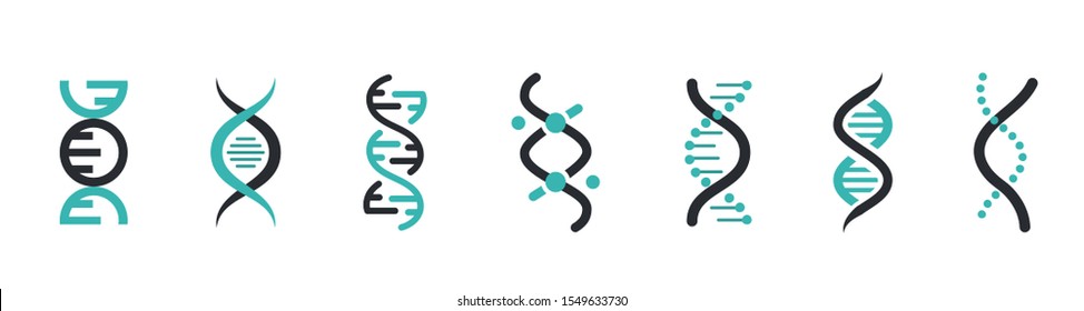 DNA Icons set. DNA Structure molecule icon. Vector molecule. Chromosome icon - Shutterstock ID 1549633730