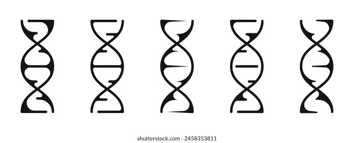 DNA icons set. DNA symbols.