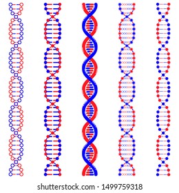 DNA Icons set vector illustration. Genetic sign, elements and icons collection.