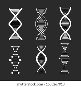DNA Icons set vector illustration. Genetic sign, elements and icons collection. 