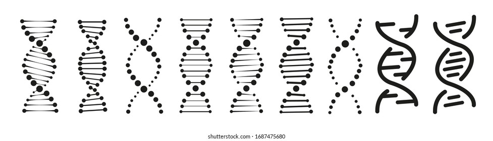 Dna Icons set vector illustration