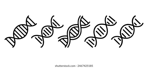 DNA Icons set vector illustration