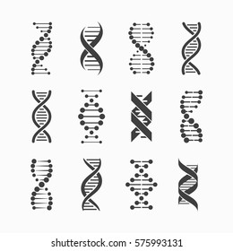 Iconos de ADN conjunto ilustración vectorial