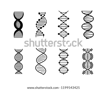 DNA Icons set vector illustration. Silhouette collection