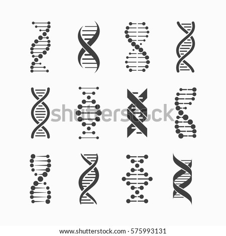 DNA Icons set vector illustration