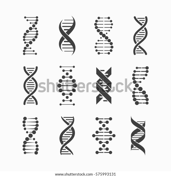 DNA Icons set vector\
illustration