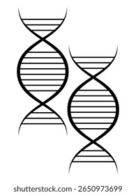 Iconos del ADN, diseño del logotipo del Vector. Biología moderna, química, ciencia, cromosoma, molécula, biotecnología, célula, Diseño gráfico de esquema de símbolo de laboratorio. Conjunto de símbolos de ciencia y biología del ADN.