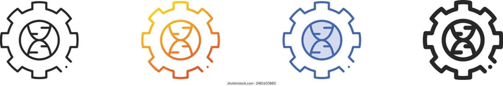 dna icon.Thin Linear, Gradient, Blue Stroke and bold Style Design Isolated On White Background