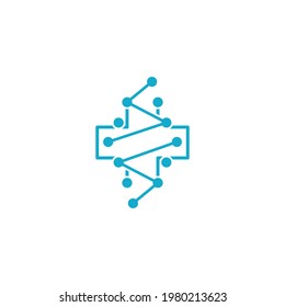 DNA illustration logo vector design