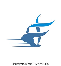 DNA illustration and running foot for a health logo branding