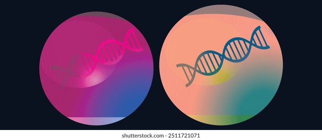 DNA, ilustração, ilustração de formas de DNA vetorial	