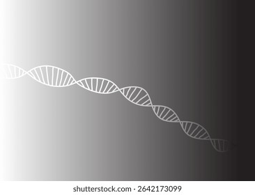 DNA illustration white line, nuclear radiation destroy DNA.