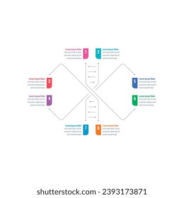 dna infographic template. eight steps infographic template. science, web, internet, annual report, education, magazine infographic template