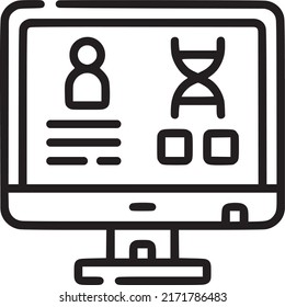 DNA infographic vector icon, monitor, and DNA info illustration. EPS