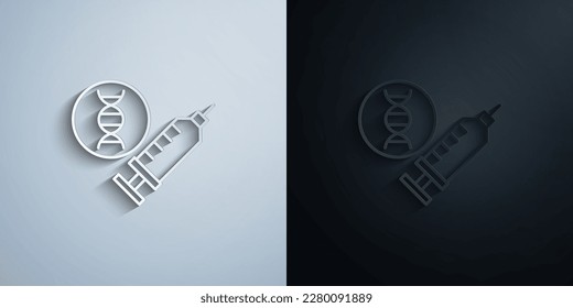 DNA, injection paper icon with shadow effect vector illuistration design