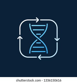 DNA inside Arrows vector concept colored outline icon on dark background
