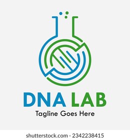 DNA lab design logo template illustration