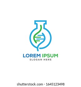 Plantilla de diseño del logotipo de laboratorio de ADN vectorial completo