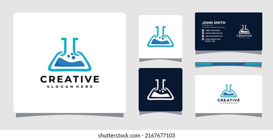 DNA Lab Logo Template With Business Card Design Inspiration