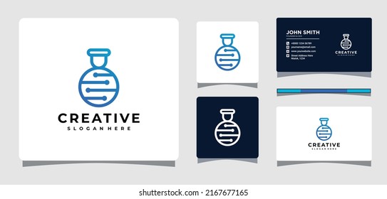 DNA Lab Logo Template With Business Card Design Inspiration