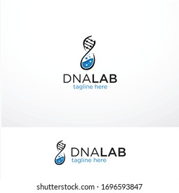 DNA Lab Logo Template Design Vector Illustration, Science Logo Laboratory Design Nature