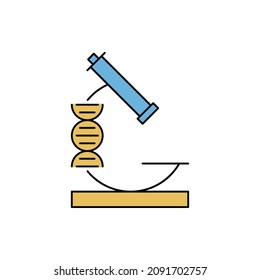 Vector de iconos de investigación de laboratorio de ADN