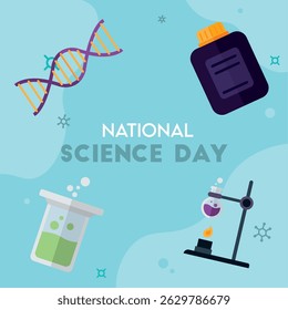 Comemoração do DNA e do laboratório. Ilustração vetorial