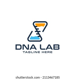 DNA Lab Vector Logo Illustration