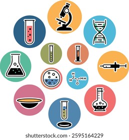 Dna Laboratory Research Set Line Icon. Lab for Genetic Analysis Linear Pictogram. Sample Kit for Genetic Analysis, Dna Test Result Outline Icon. Editable Stroke. Isolated Vector Illustration.