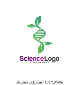 DNA with Leaf Logo Design Concept Vector. Creative Leaf With DNA Logo Template. Icon Symbol