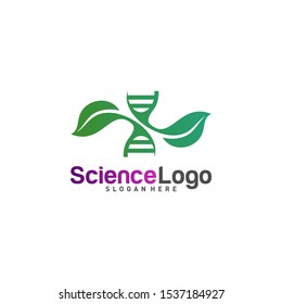 DNA with Leaf Logo Design Concept Vector. Creative Leaf With DNA Logo Template. Icon Symbol