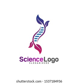 DNA with Leaf Logo Design Concept Vector. Creative Leaf With DNA Logo Template. Icon Symbol