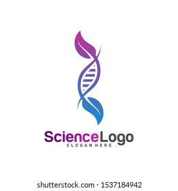 DNA with Leaf Logo Design Concept Vector. Creative Leaf With DNA Logo Template. Icon Symbol