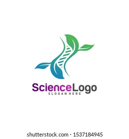 DNA with Leaf Logo Design Concept Vector. Creative Leaf With DNA Logo Template. Icon Symbol