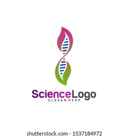 DNA with Leaf Logo Design Concept Vector. Creative Leaf With DNA Logo Template. Icon Symbol