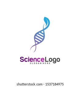 DNA with Leaf Logo Design Concept Vector. Creative Leaf With DNA Logo Template. Icon Symbol